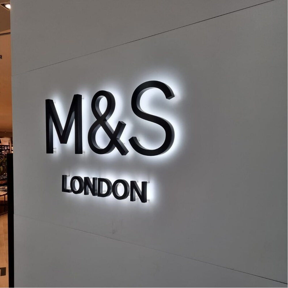 M And S London 3D Backlit Channel Letters Led Light Sign