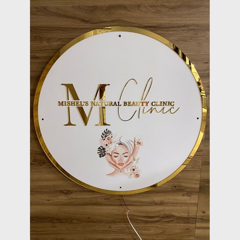 M Beauty Clinic Acrylic Business Logo Sign - Shineneon