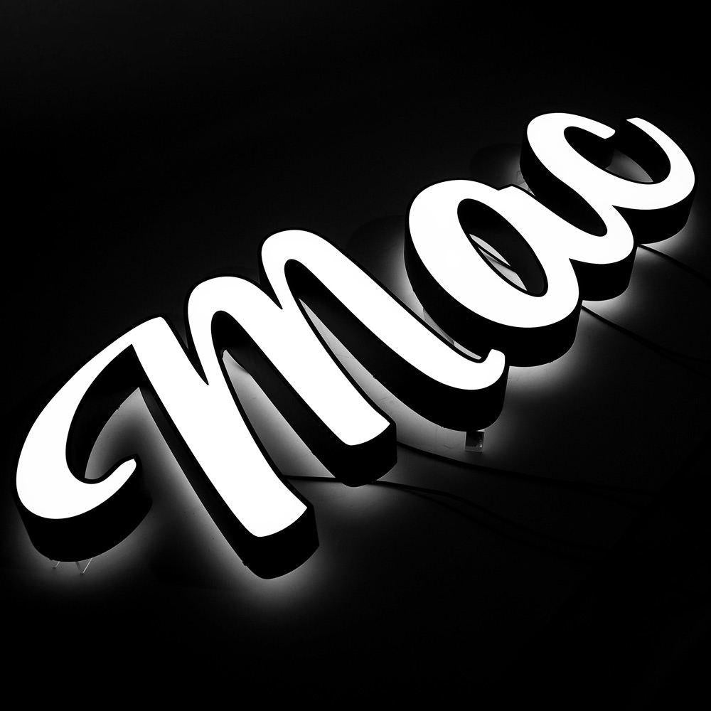 Mac 3D Front And Back Lit Letters Metal Led Sign - Shineneon