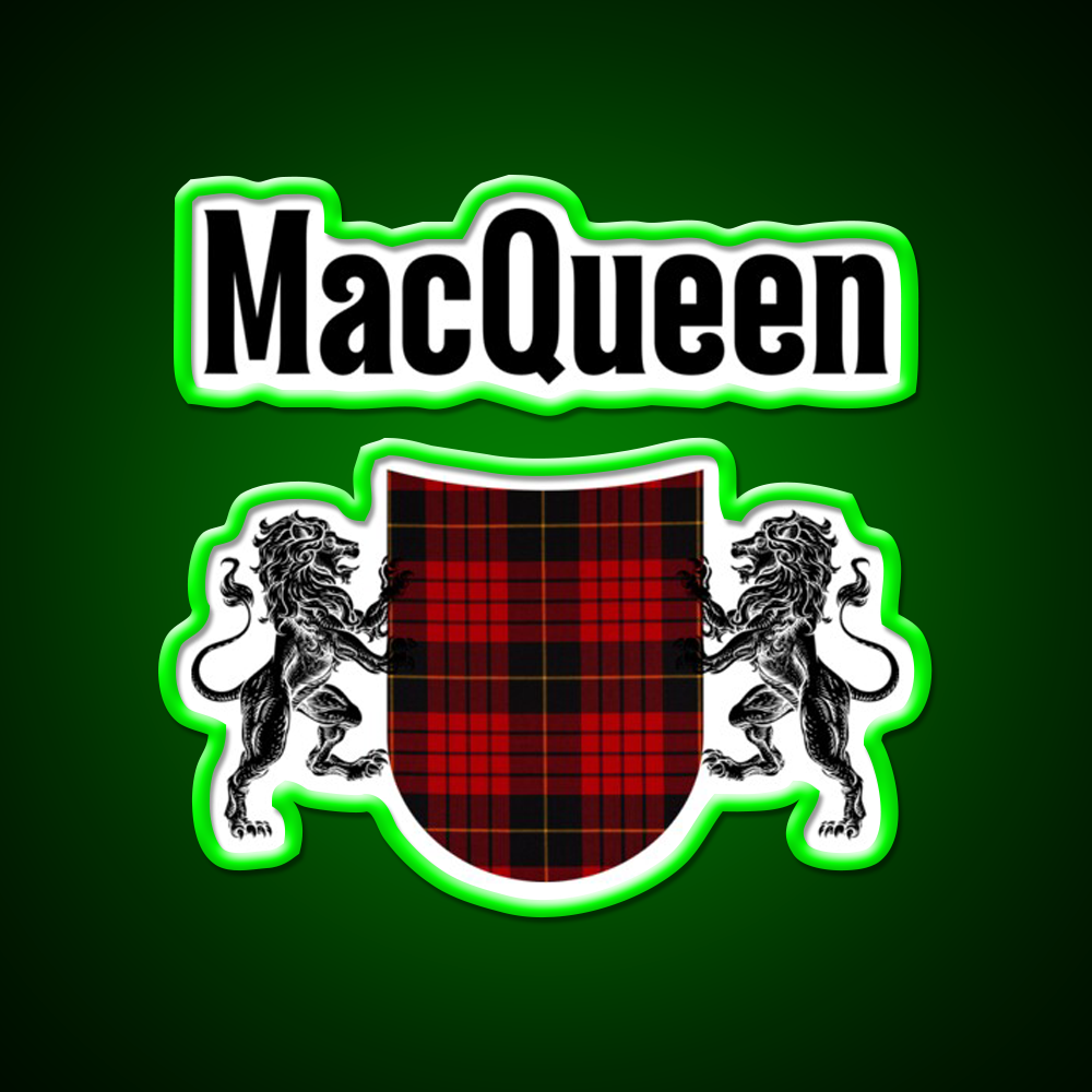 Macqueen Clan Scottish Name Whiskey Drink Bar Led Neon Sign Rgb Color