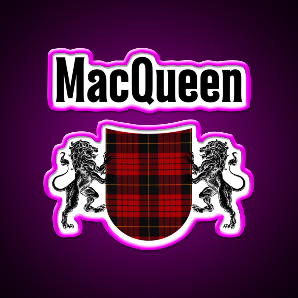 Macqueen Clan Scottish Name Whiskey Drink Bar Led Neon Sign Rgb Color