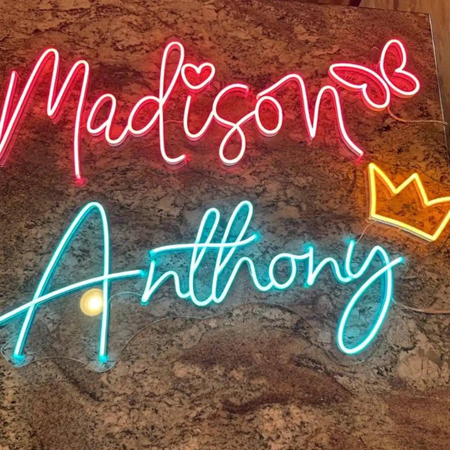 Madison Anthony Multicolor Heart Crown LED Neon Sign for Room Decor Parties | Shineneon
