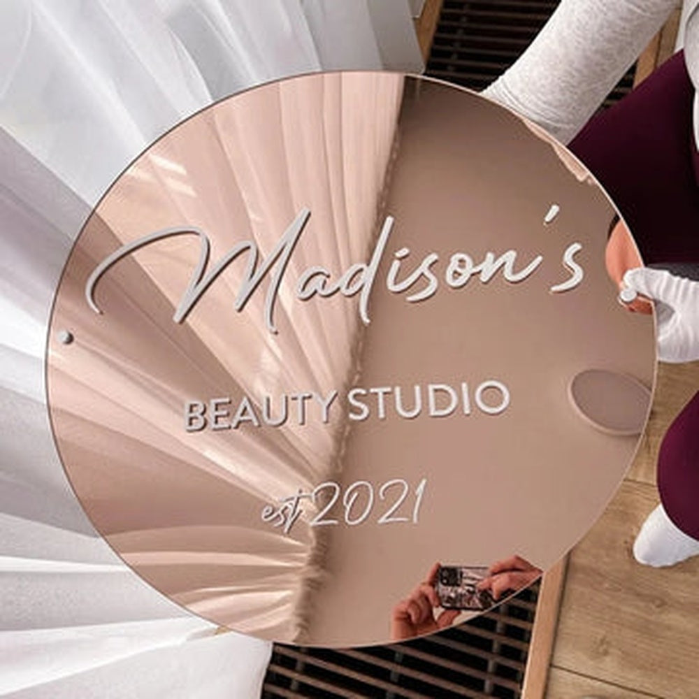 Madisons Beauty Studio Acrylic Business Logo Sign