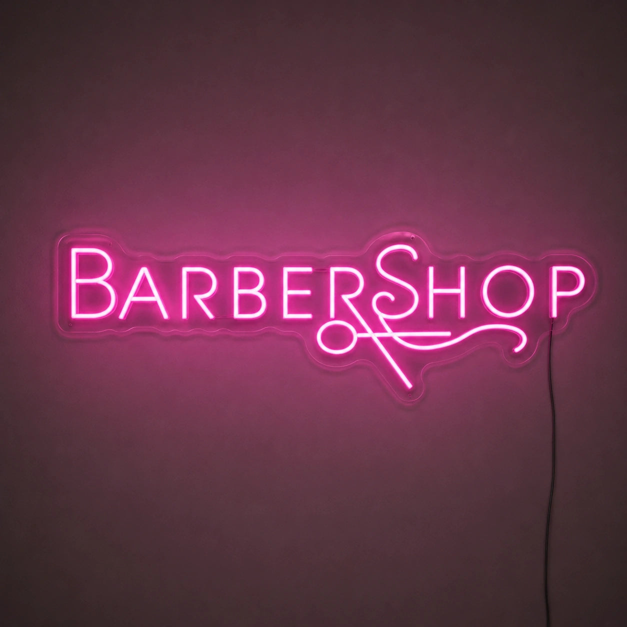 Magenta Barbershop Script Neon Sign LED Neon Sign main product image