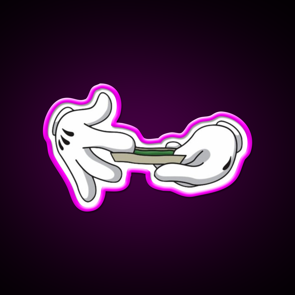 Magic Gloves Hemp Inspired Green Leaf Led Neon Sign Rgb Color