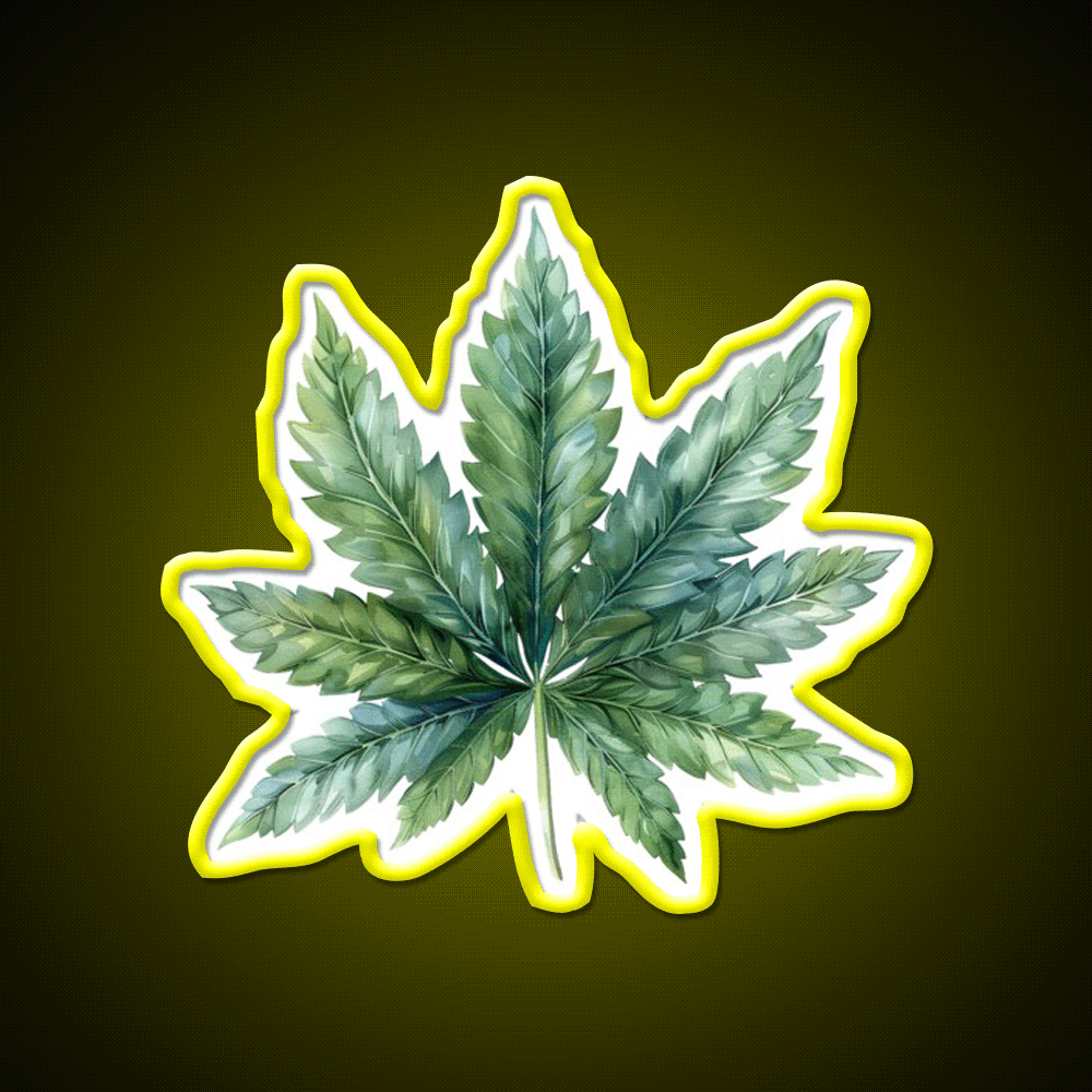 Magic Leaf Hemp Inspired Green Leaf Led Neon Sign Rgb Color