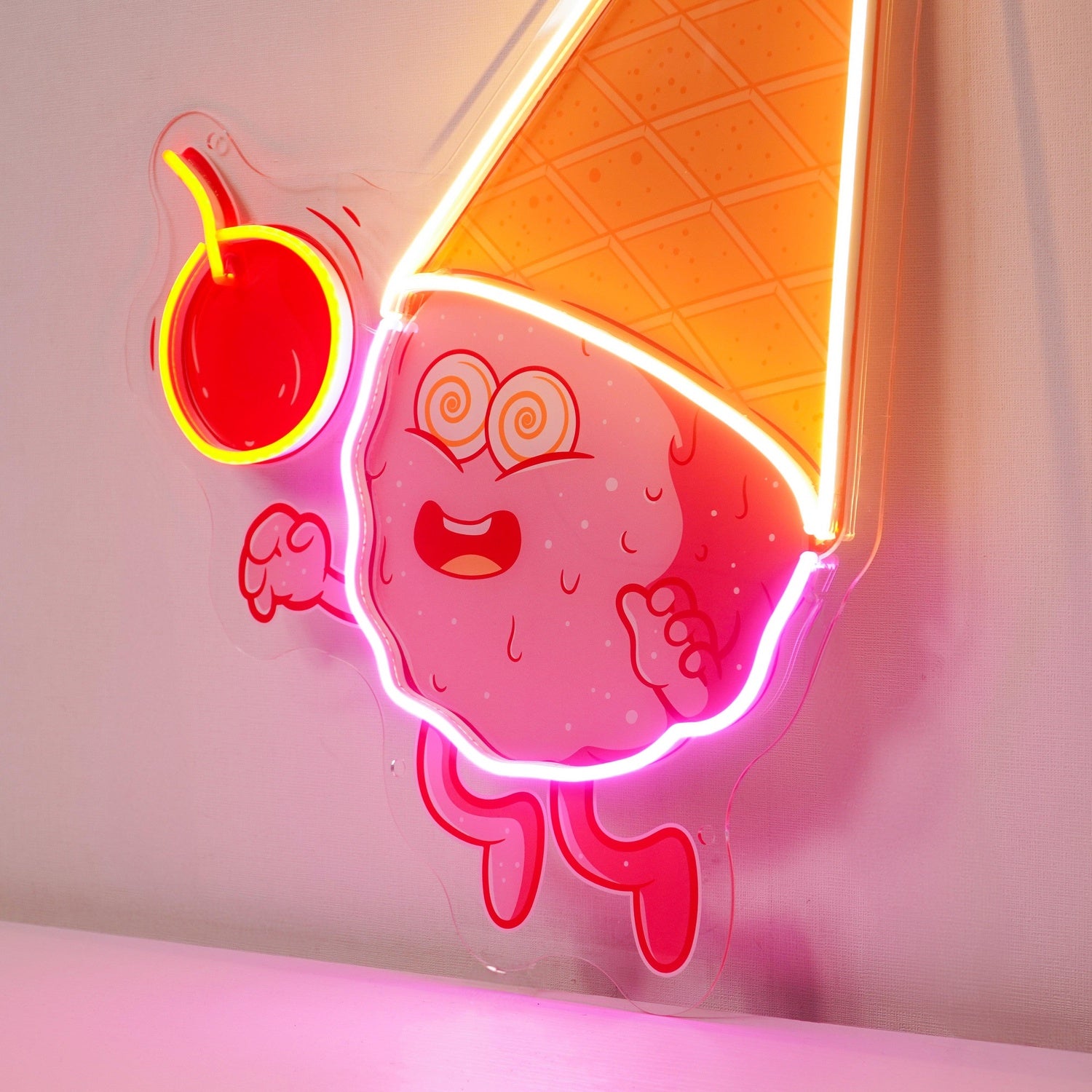 Magician Ice Cream Cartoon Uv Printed Led Neon Sign For Sweet Shop Decor | Shineneon