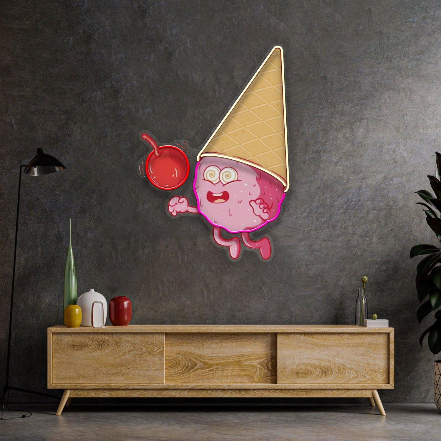 Magician Ice Cream Cartoon Uv Printed Led Neon Sign For Sweet Shop Decor | Shineneon