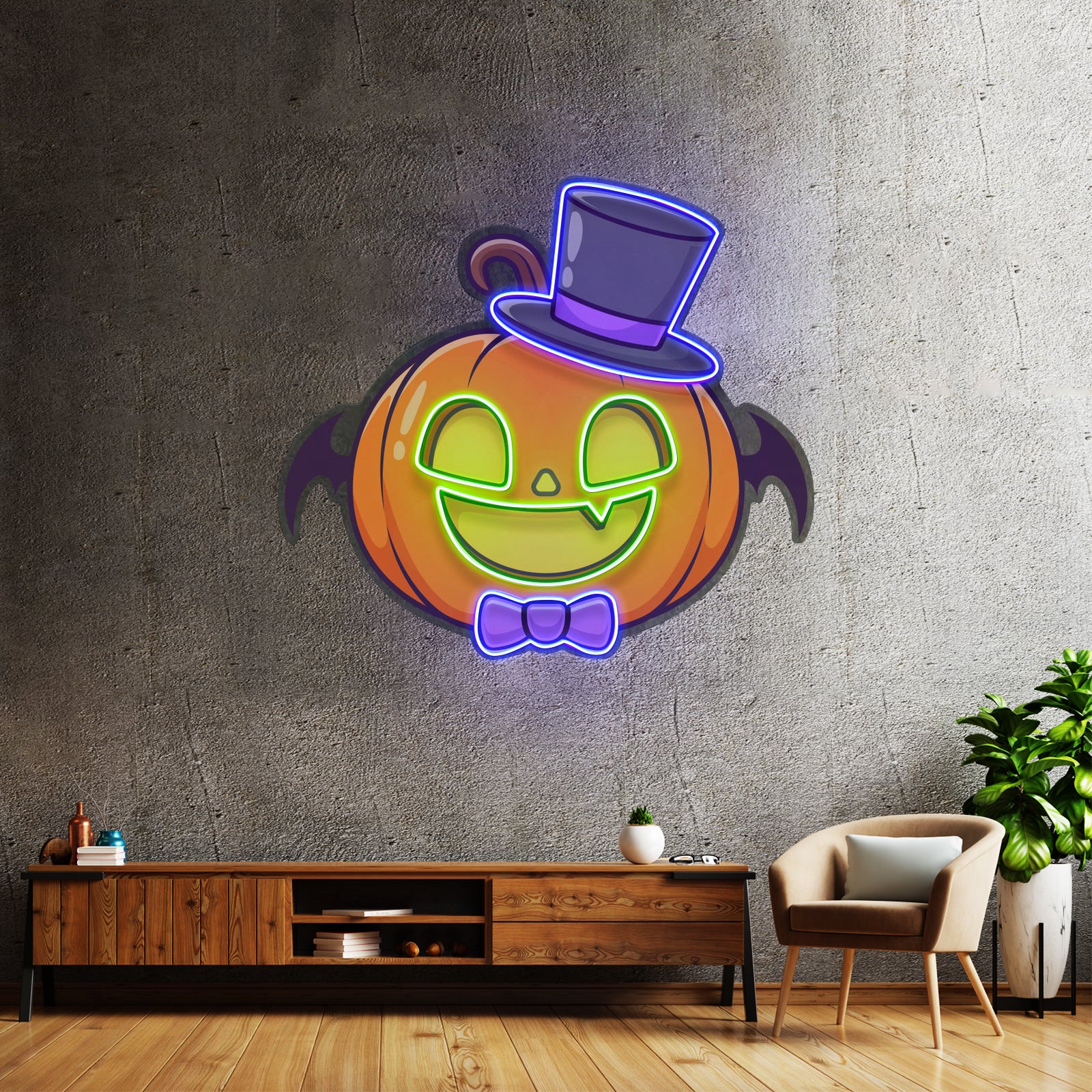 Magician Pumpkin Led Neon Sign Light Custom Led Signs