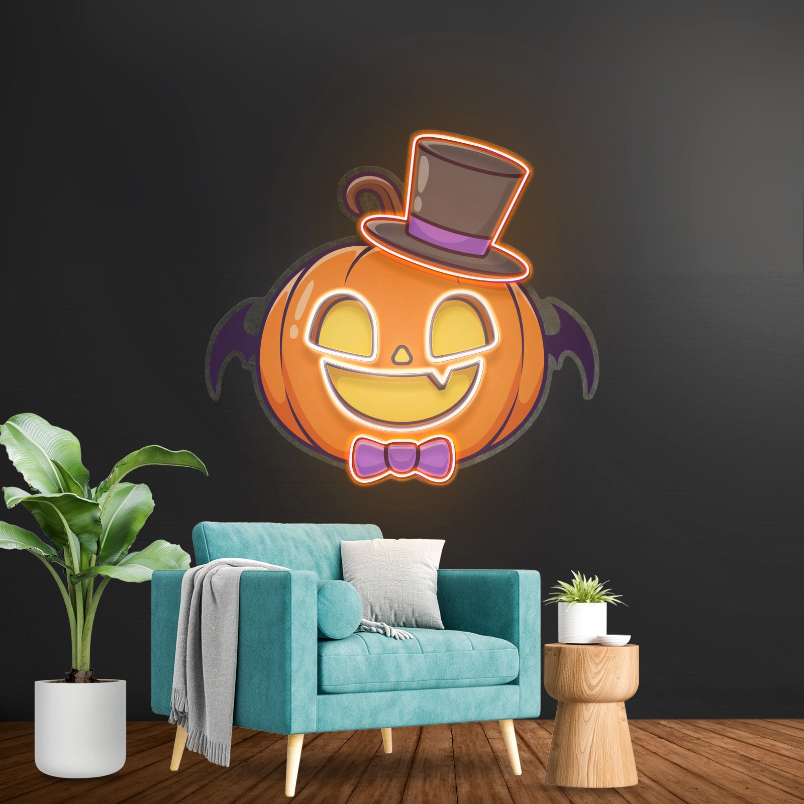 Magician Pumpkin Led Neon Sign Light Custom Led Signs
