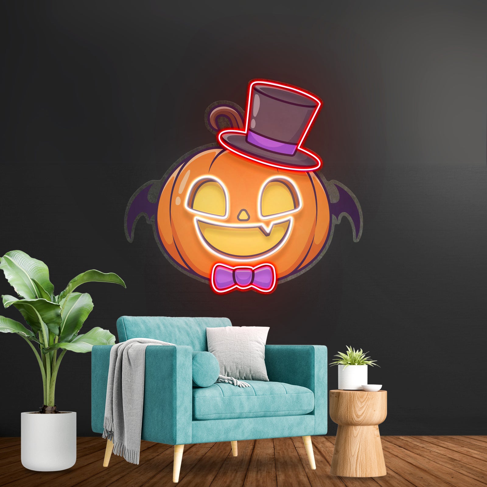 Magician Pumpkin Led Neon Sign Light Custom Led Signs