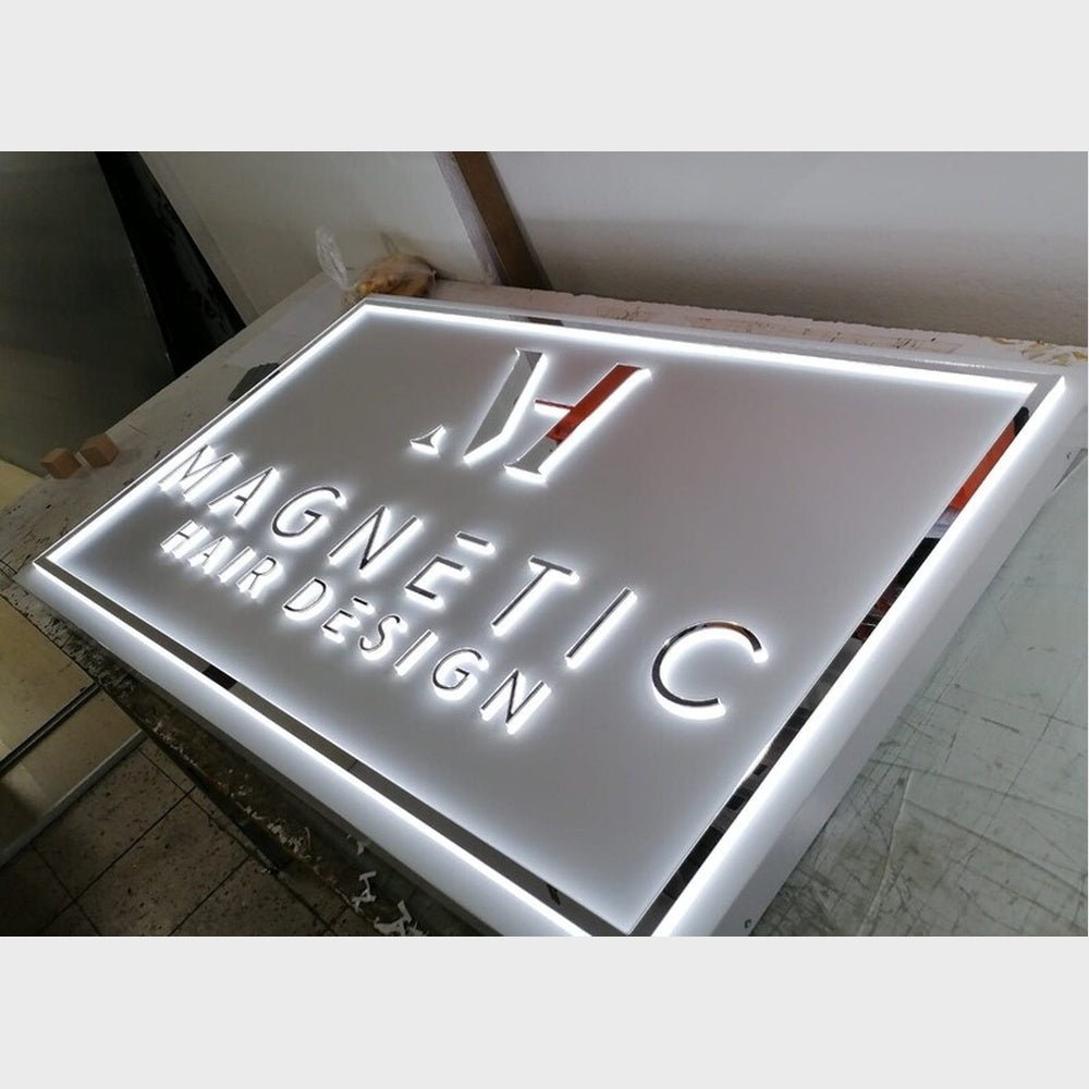 Magnetic Hair Design Acrylic Business Logo Sign - Shineneon