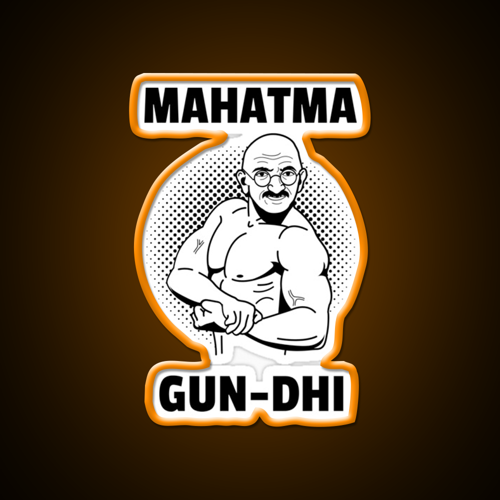 Mahatma Gun Dhi Gym Fitness Led Neon Sign Rgb Color - LED neon sign view 6