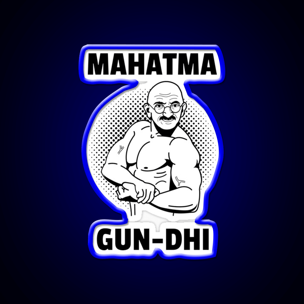 Mahatma Gun Dhi Gym Fitness Led Neon Sign Rgb Color - Shineneon