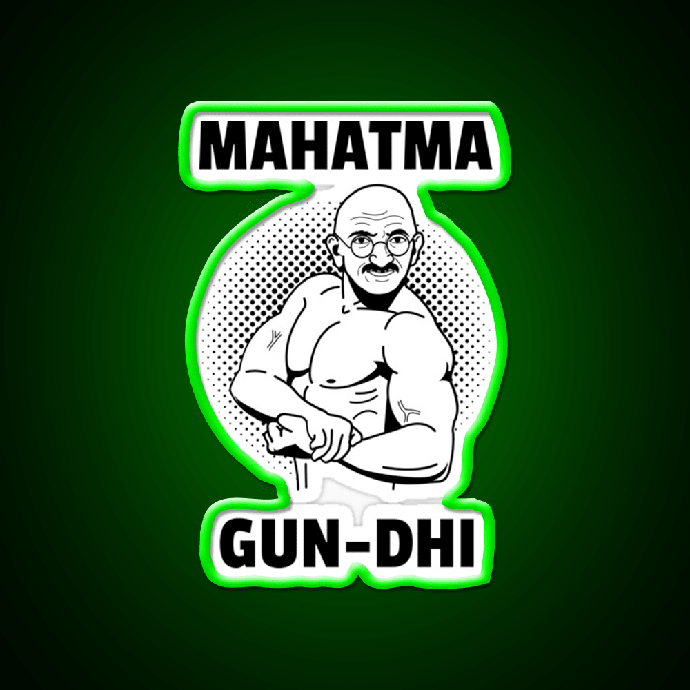 Mahatma Gun Dhi Gym Fitness Led Neon Sign Rgb Color - Shineneon