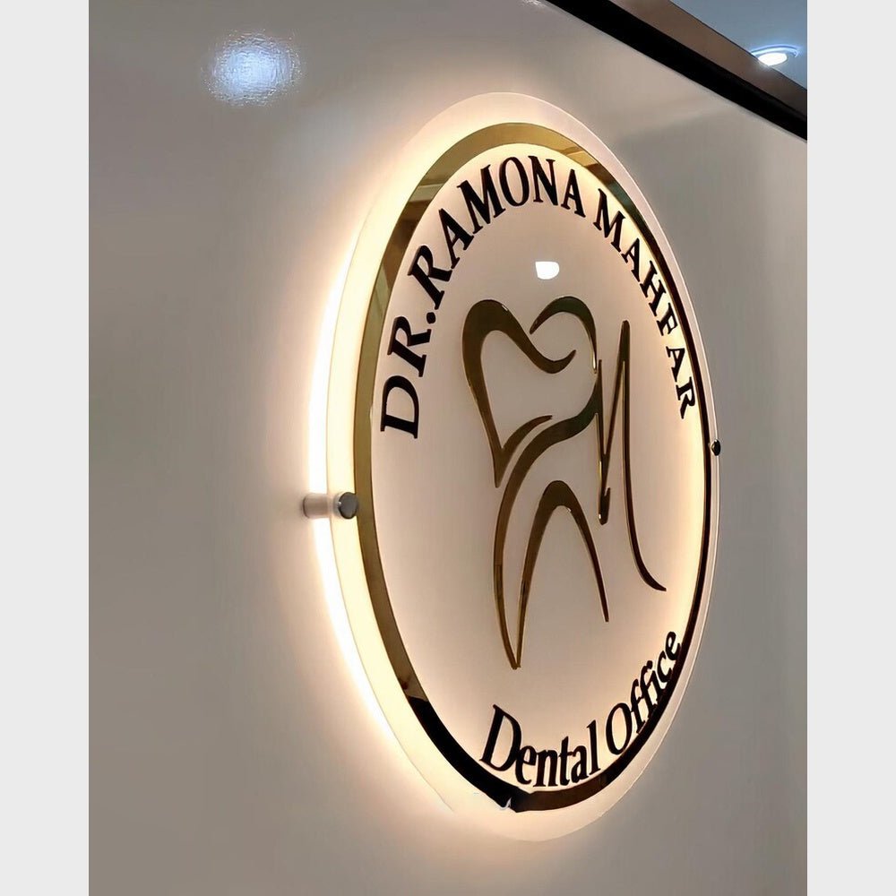 Mahfar Dental Office Acrylic Business Logo Sign - Shineneon