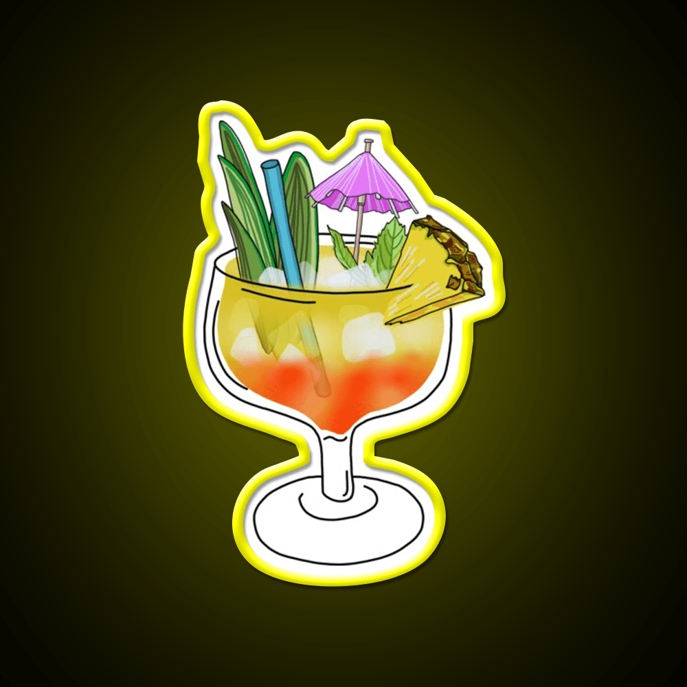Mai Tai Cocktail Bar Decor Led Neon Sign Drink Lounge Art Rgb Color - Shineneon