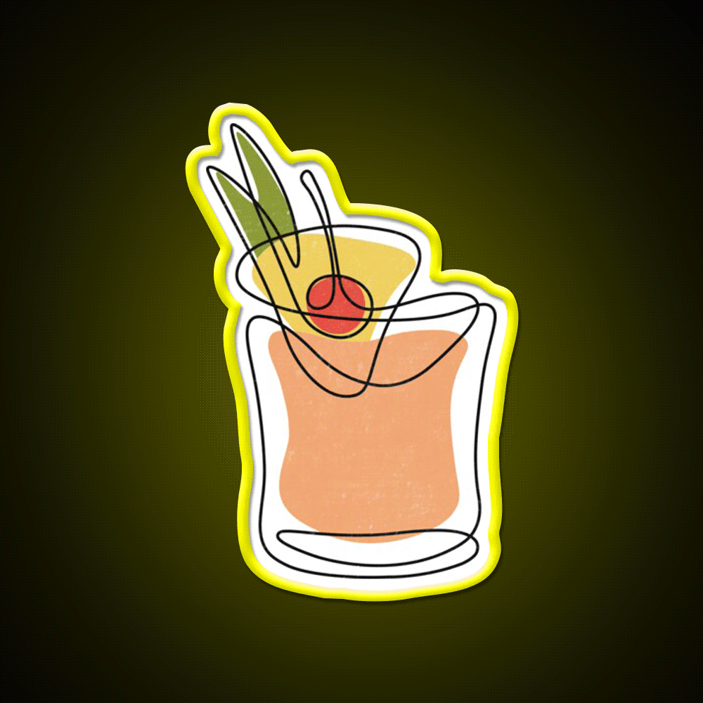 Mai Tai Cocktail Bar Decor Led Neon Sign Drink Wall Art Rgb Color - Custom LED neon sign front view