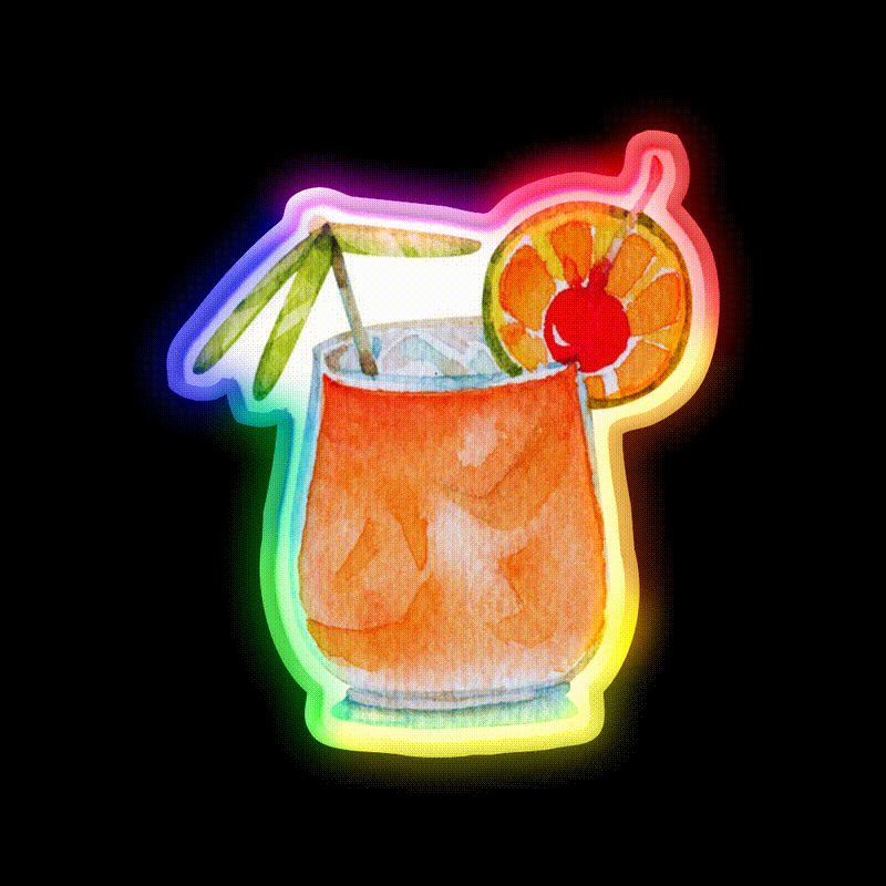 Mai Tai Cocktail Bar Decor Led Neon Sign Rgb Color - LED neon sign close-up detail