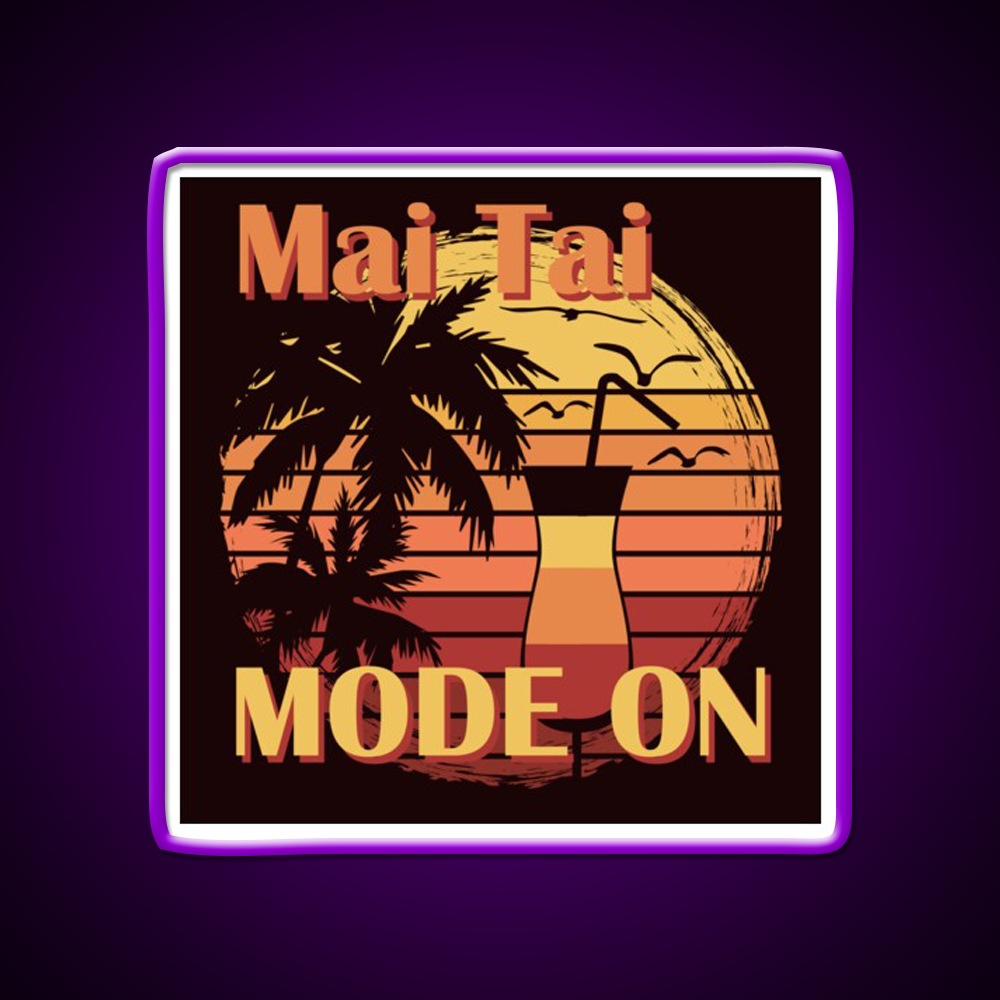 Mai Tai Mode On Cocktail Bar Decor Led Neon Sign Rgb Color - LED neon sign view 9