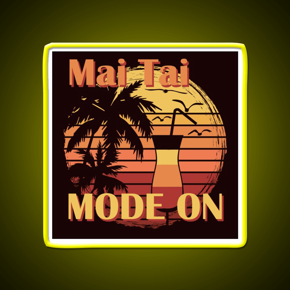 Mai Tai Mode On Cocktail Bar Decor Led Neon Sign Rgb Color - Shineneon