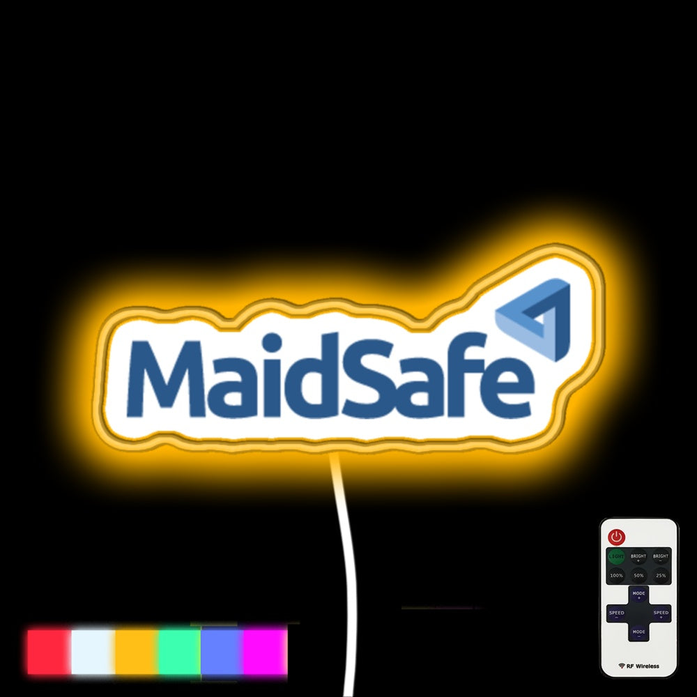 Maidsafe Led Neon Sign - Custom LED neon sign front view