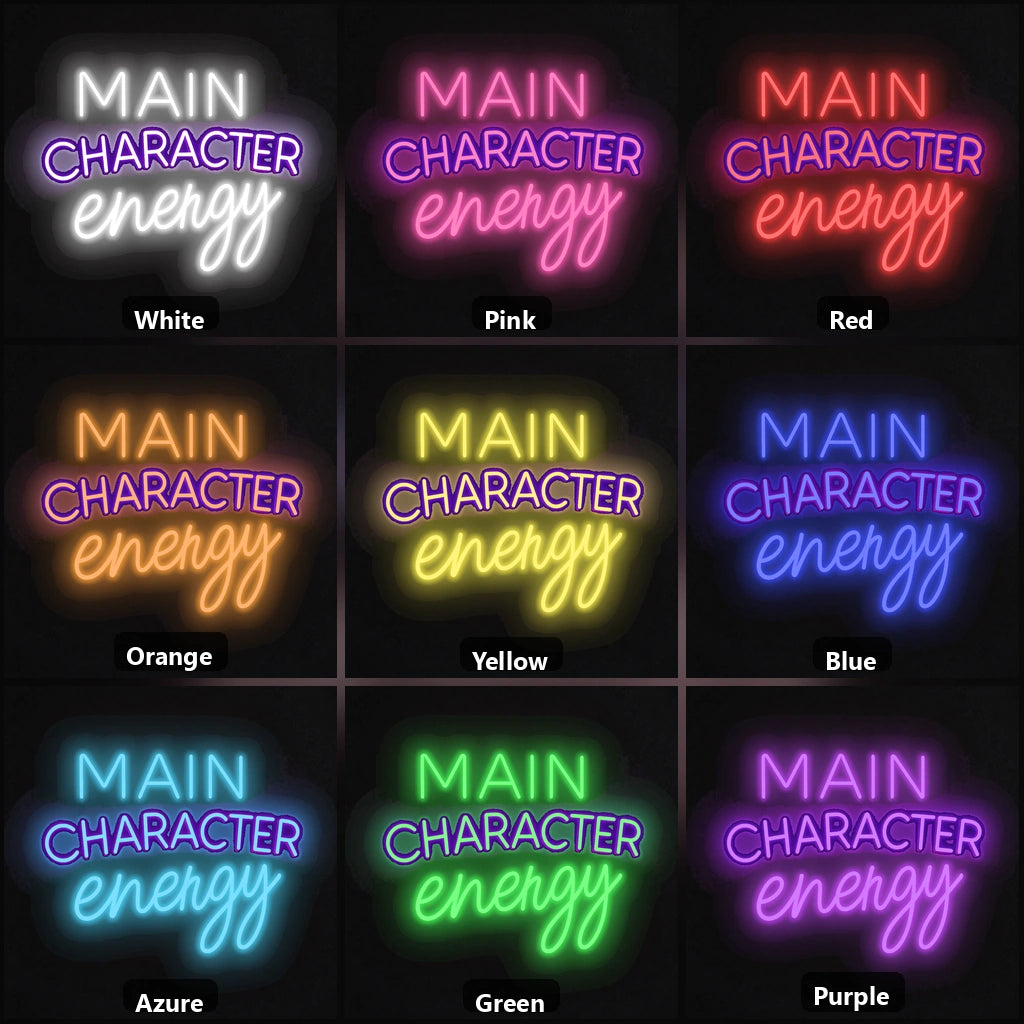 Main Character LED Neon Sign Man Cave Neon Sign color grid