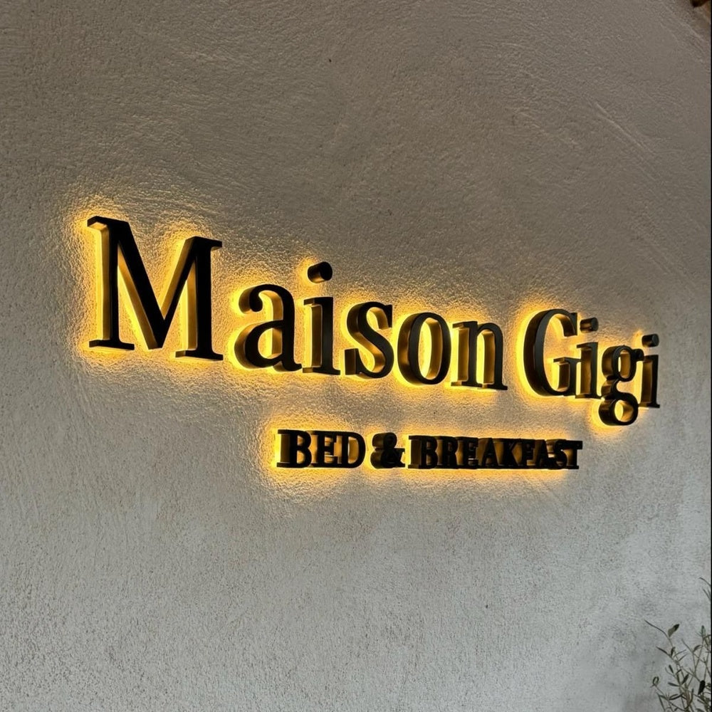 Maison Gigi Bed Breakfast 3D Backlit Channel Letters Led Light Sign