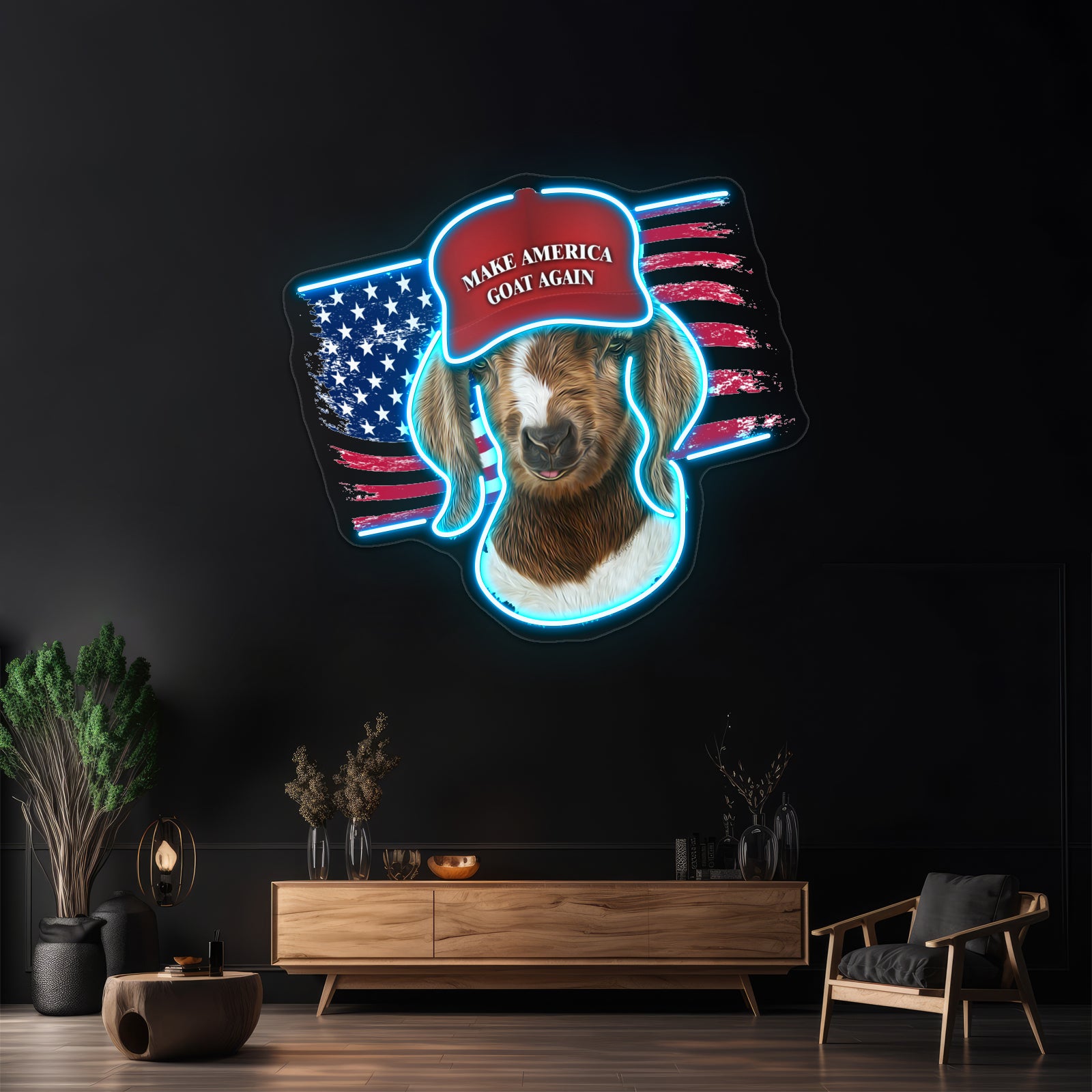 Make America Goat Again Boer Kid Goat Wall Artwork Neon Signs | Shineneon