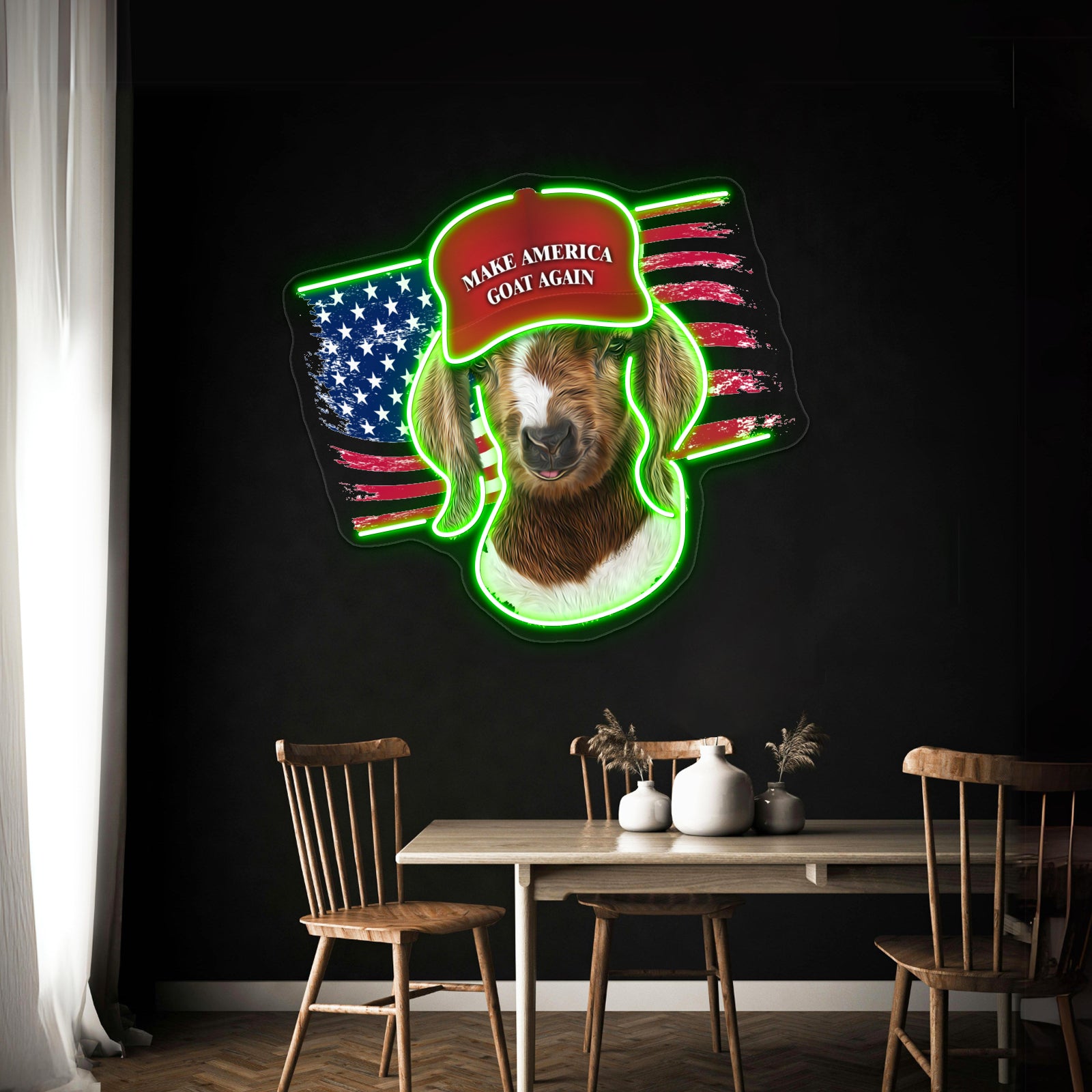 Make America Goat Again Boer Kid Goat Wall Artwork Neon Signs | Shineneon