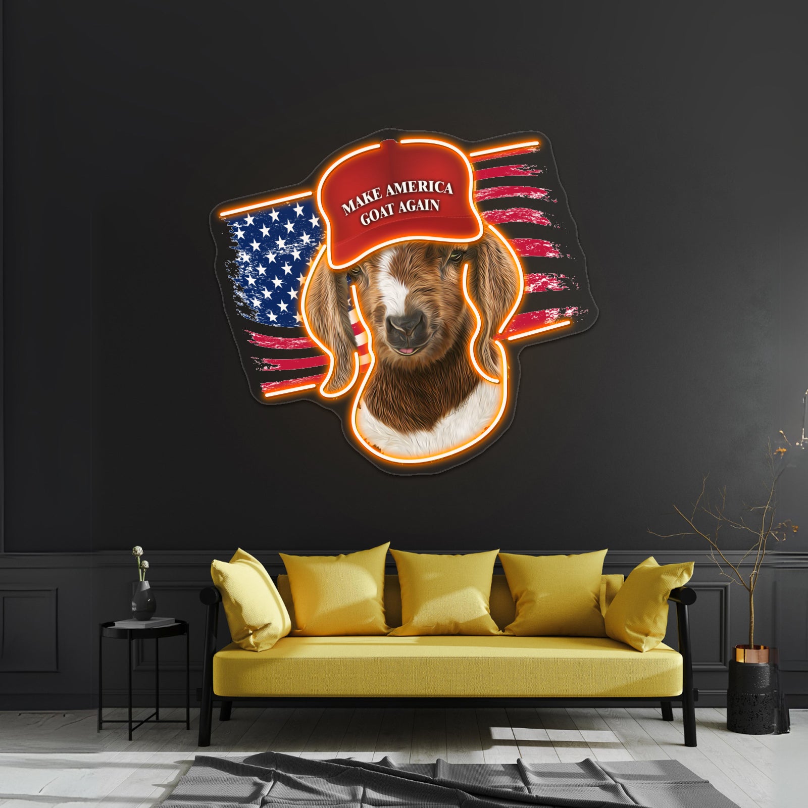 Make America Goat Again Boer Kid Goat Wall Artwork Neon Signs | Shineneon