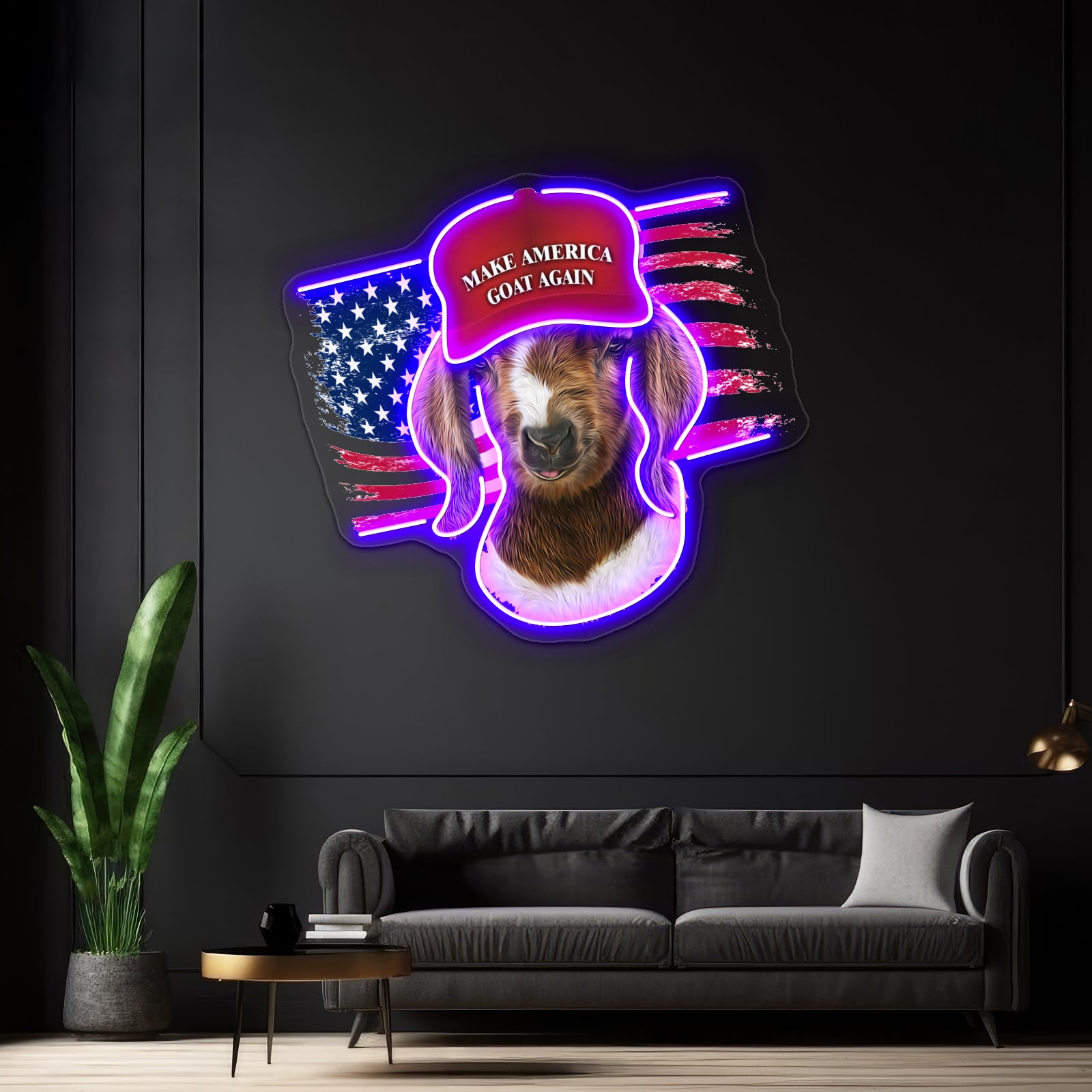 Make America Goat Again Boer Kid Goat Wall Artwork Neon Signs | Shineneon