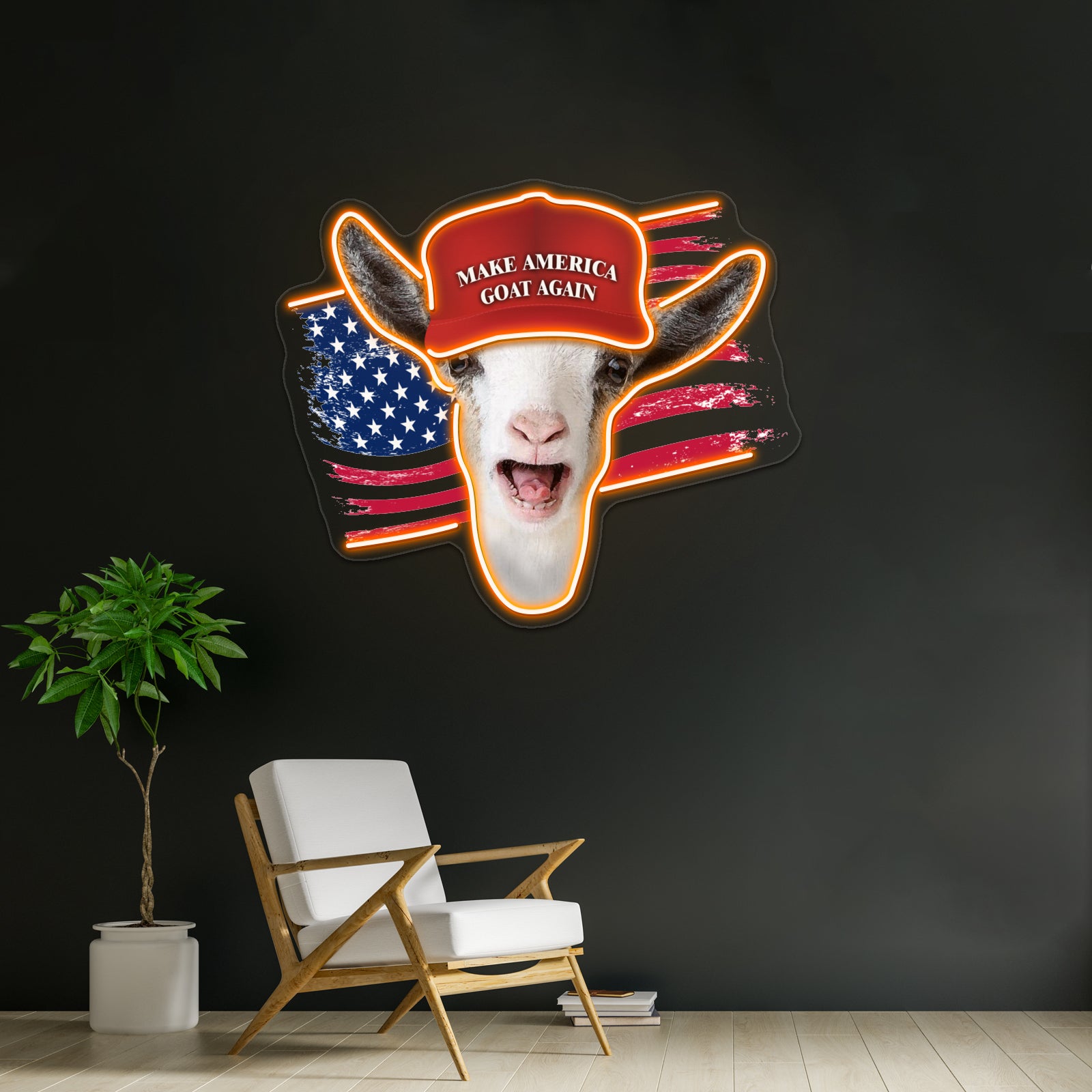 Make America Goat Again Nigerian Dwarf Goat Wall Artwork Neon Signs | Shineneon