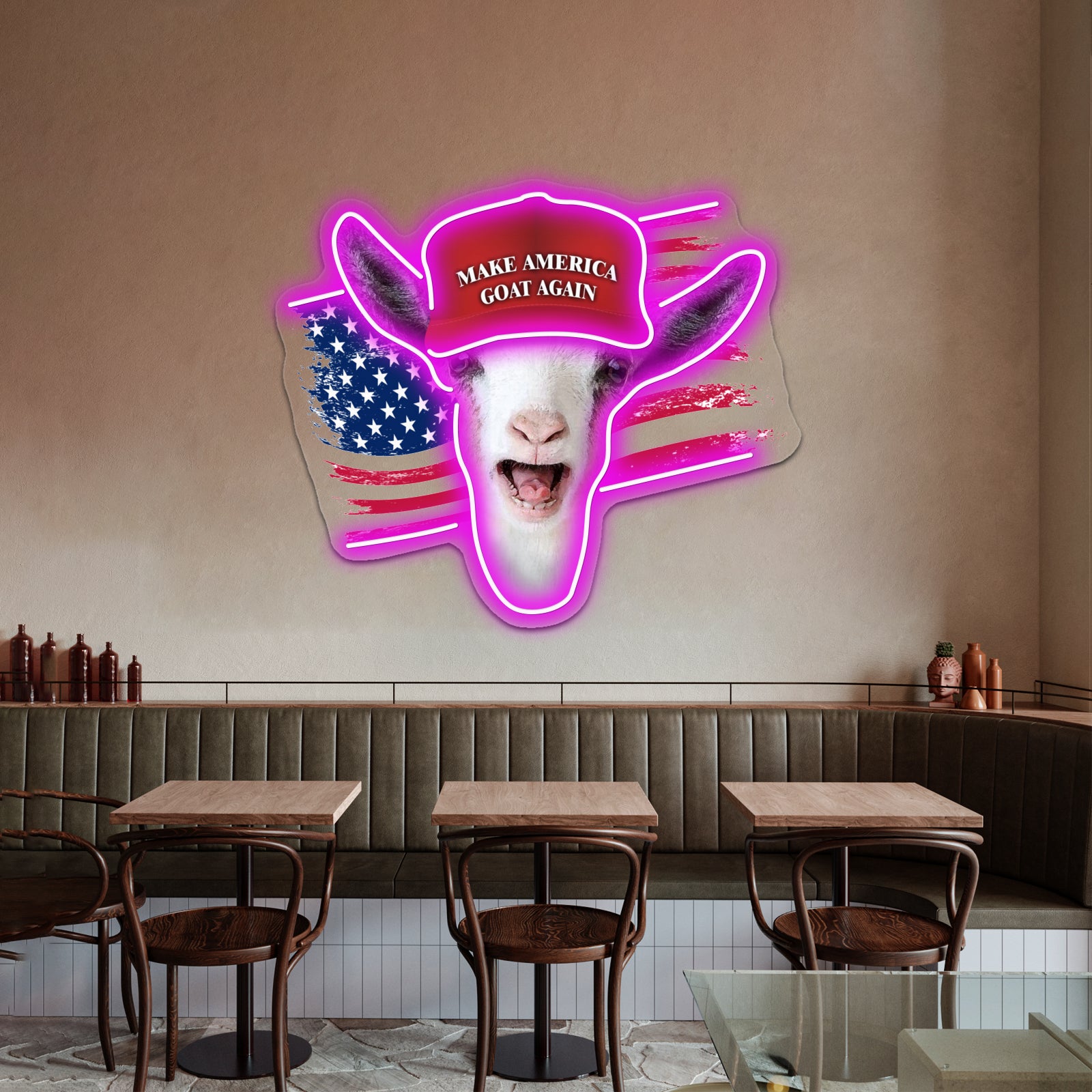 Make America Goat Again Nigerian Dwarf Goat Wall Artwork Neon Signs | Shineneon