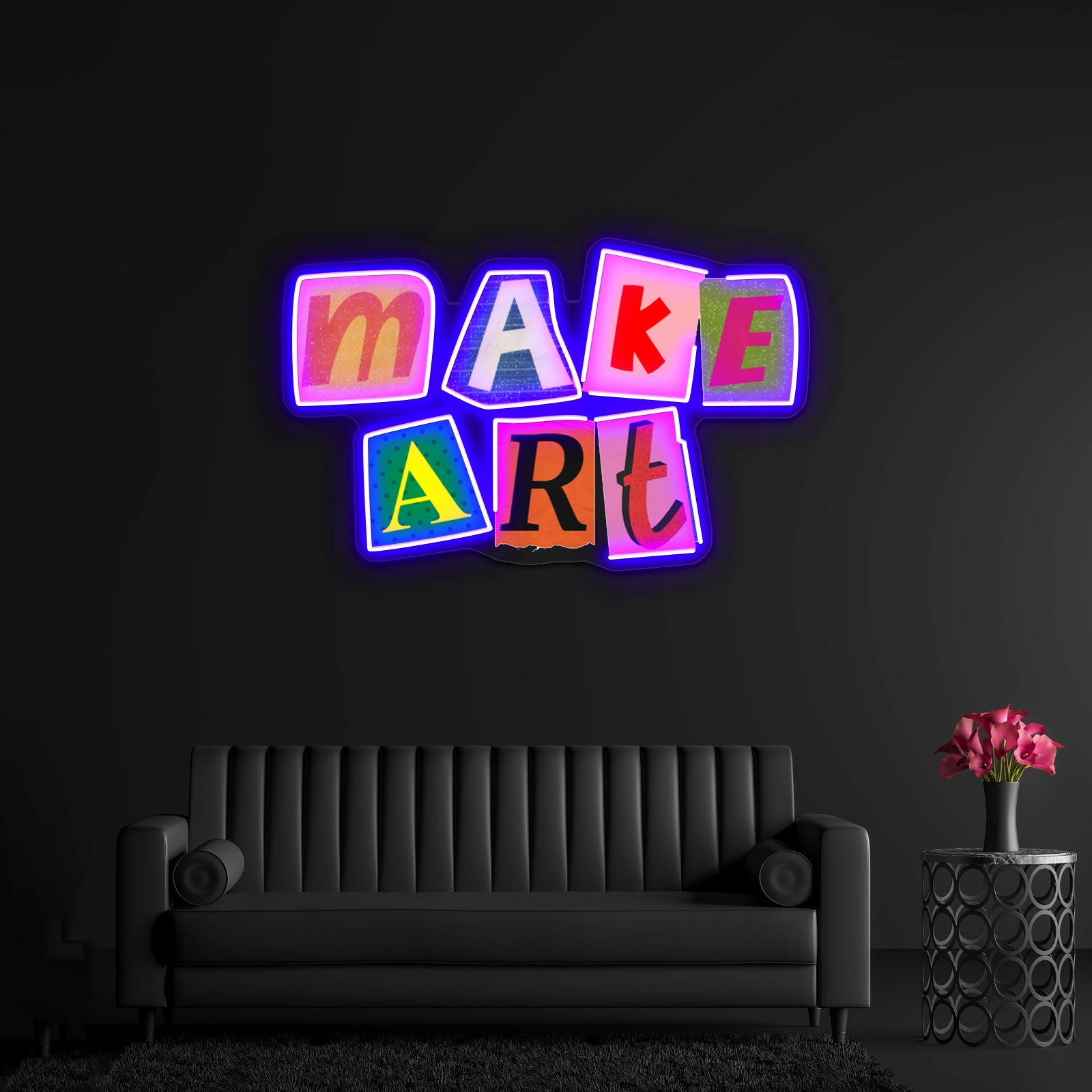 Make Art Collage Artwork Led Neon