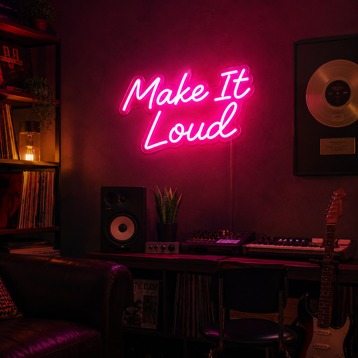 Make It Loud LED Neon Sign - 06 Day Night Comparison