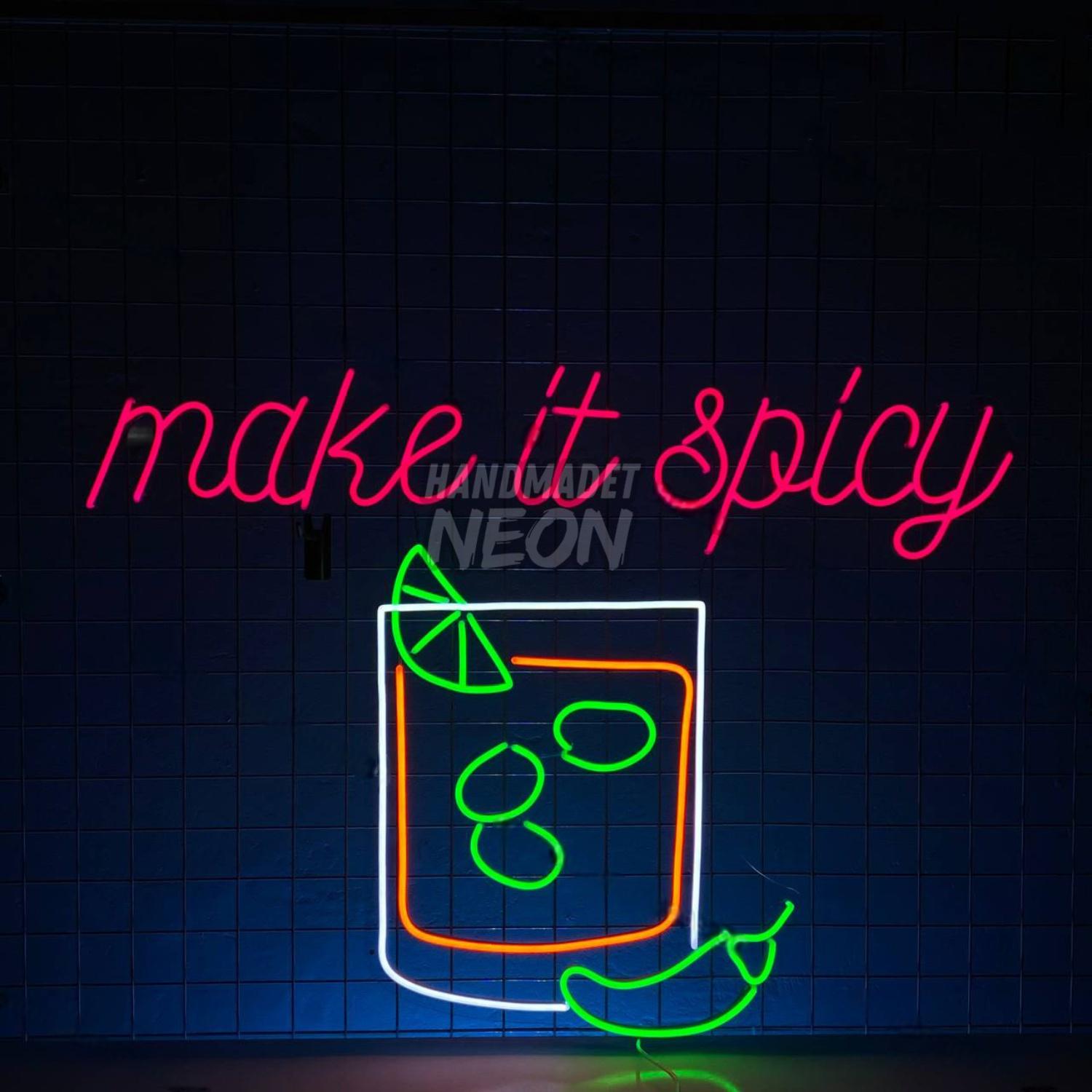 Make It Spicy Margarita Neon Wall Sign | Shineneon