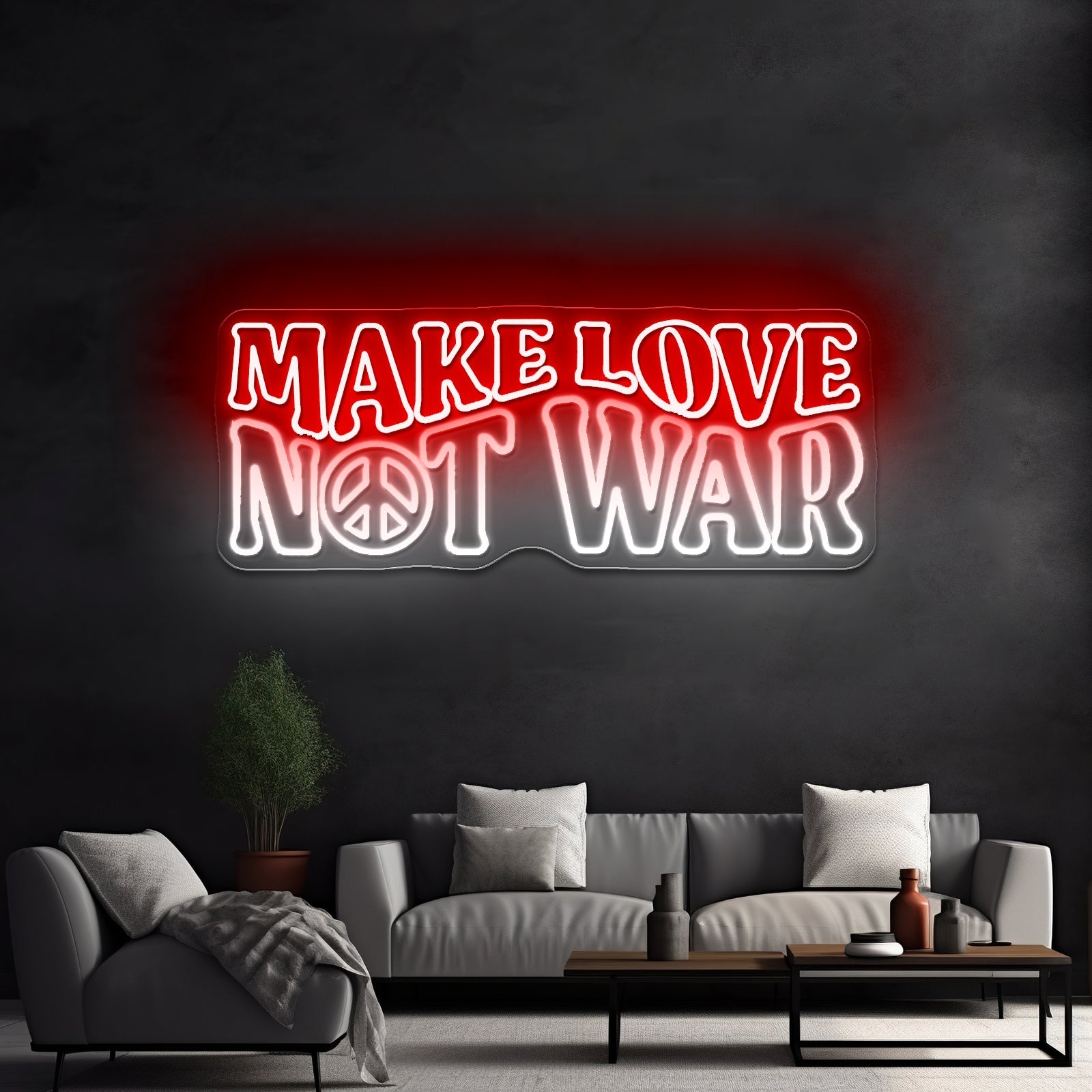 Make Love Not War Led Neon Signs Wall Art - Shineneon