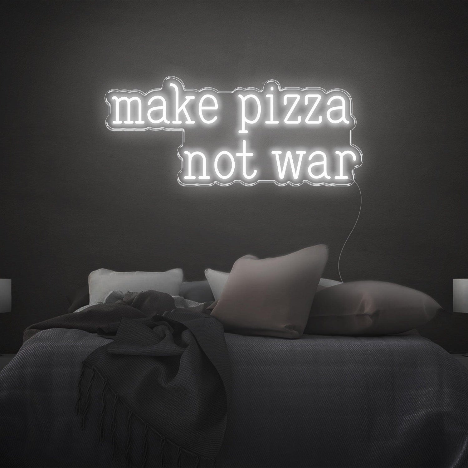 Make Pizza Not War Green Led Neon Sign For Bedroom Wall Decor | Shineneon