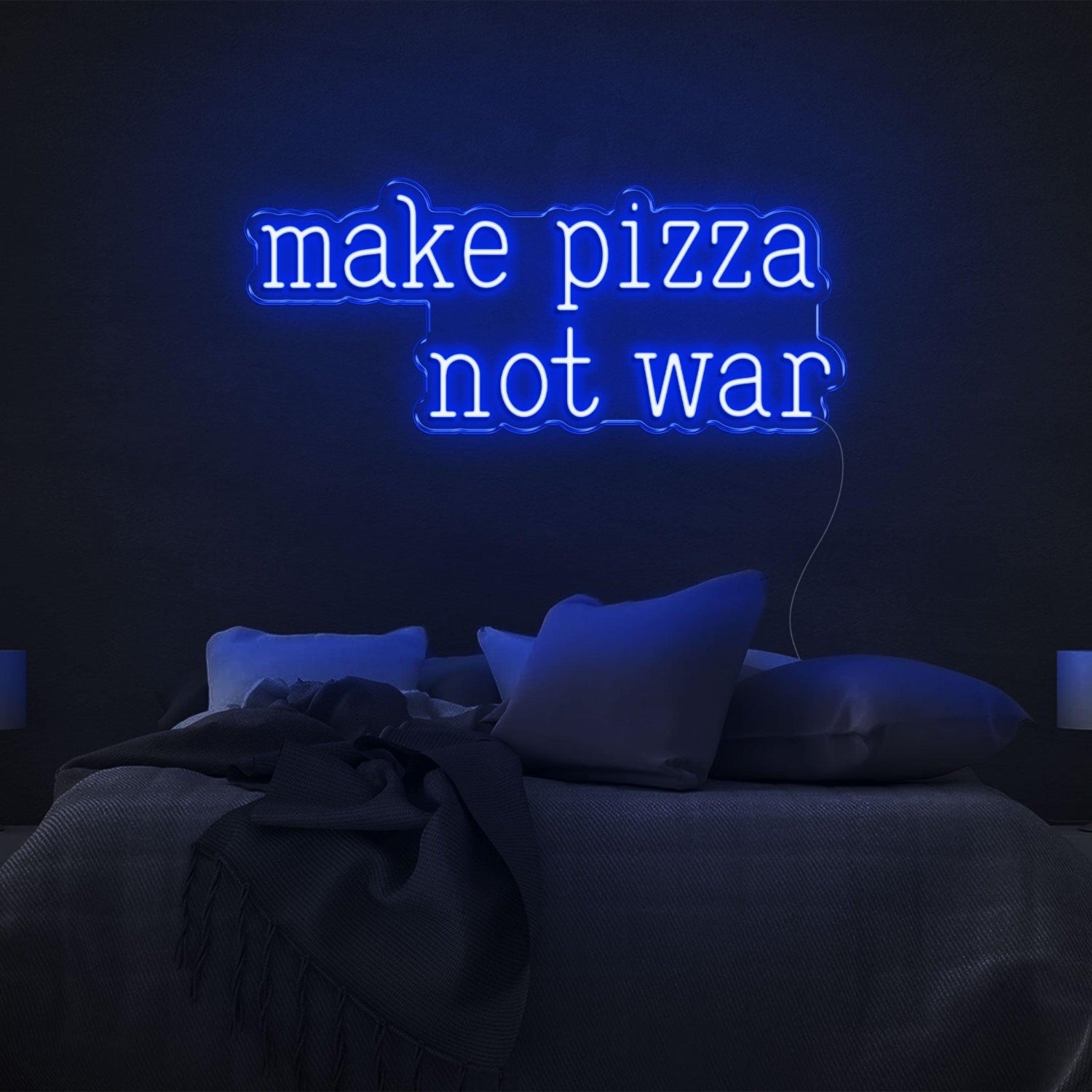Make Pizza Not War Green Led Neon Sign For Bedroom Wall Decor | Shineneon
