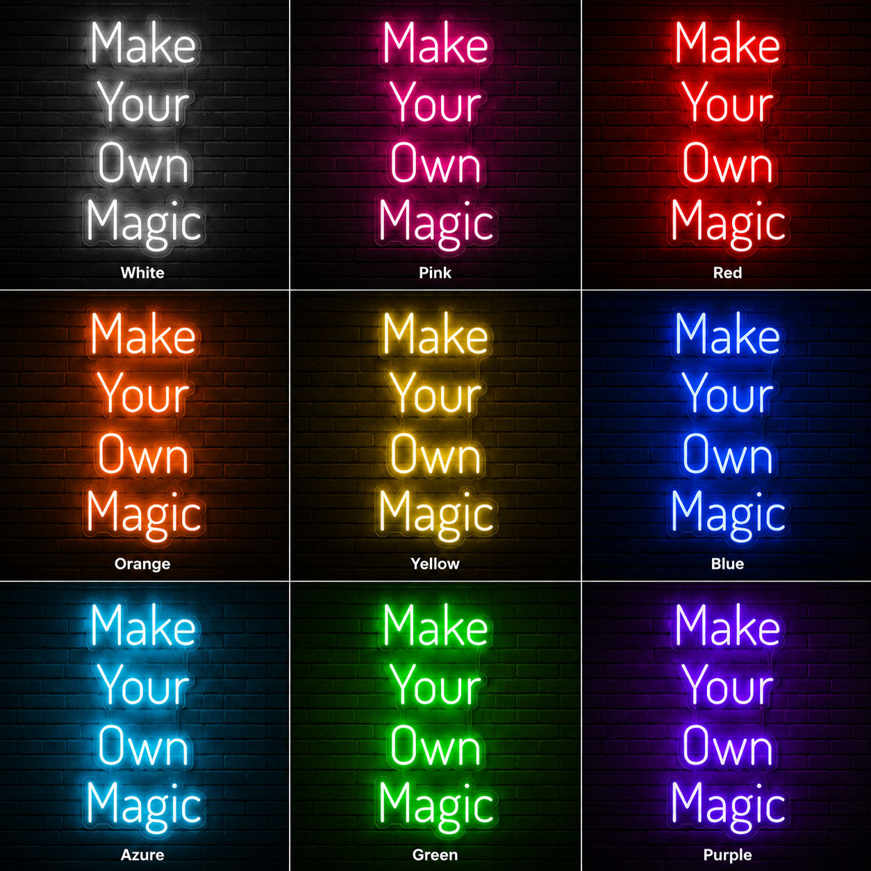 Make Your Own Magic Are Wall Decor LED Neon Sign - 05 Color Grid