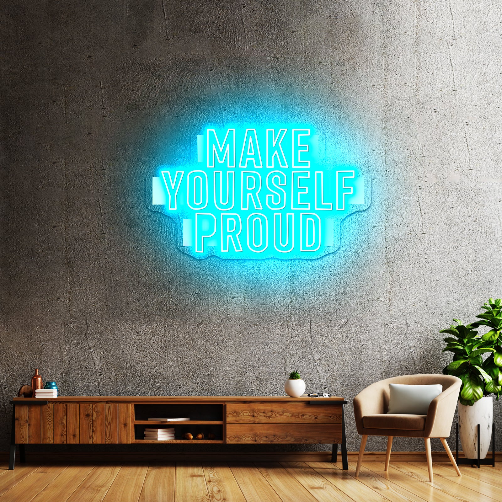 Make Yourself Proud Motivational Artwork Neon Sign For Sale