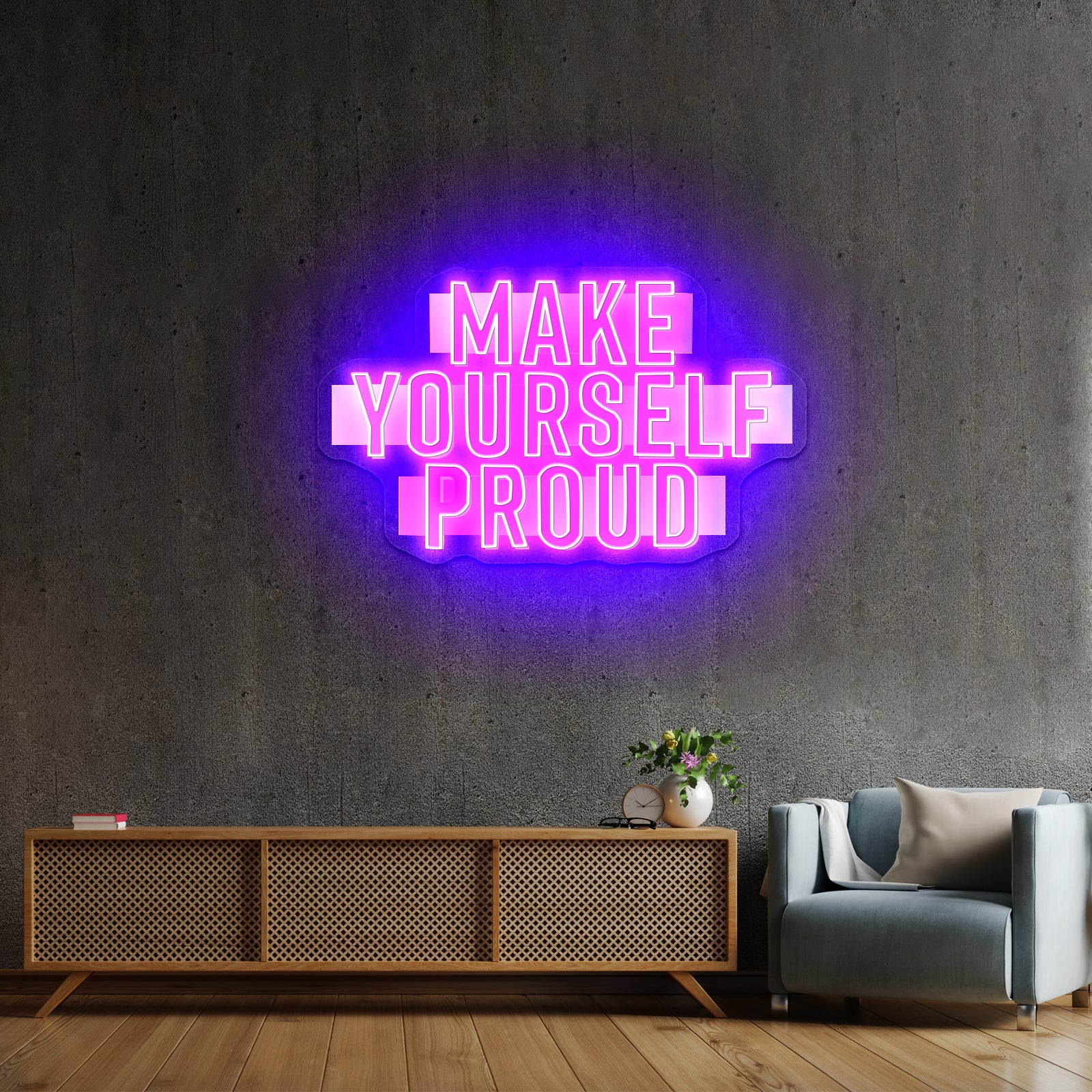 Make Yourself Proud Motivational Artwork Neon Sign For Sale