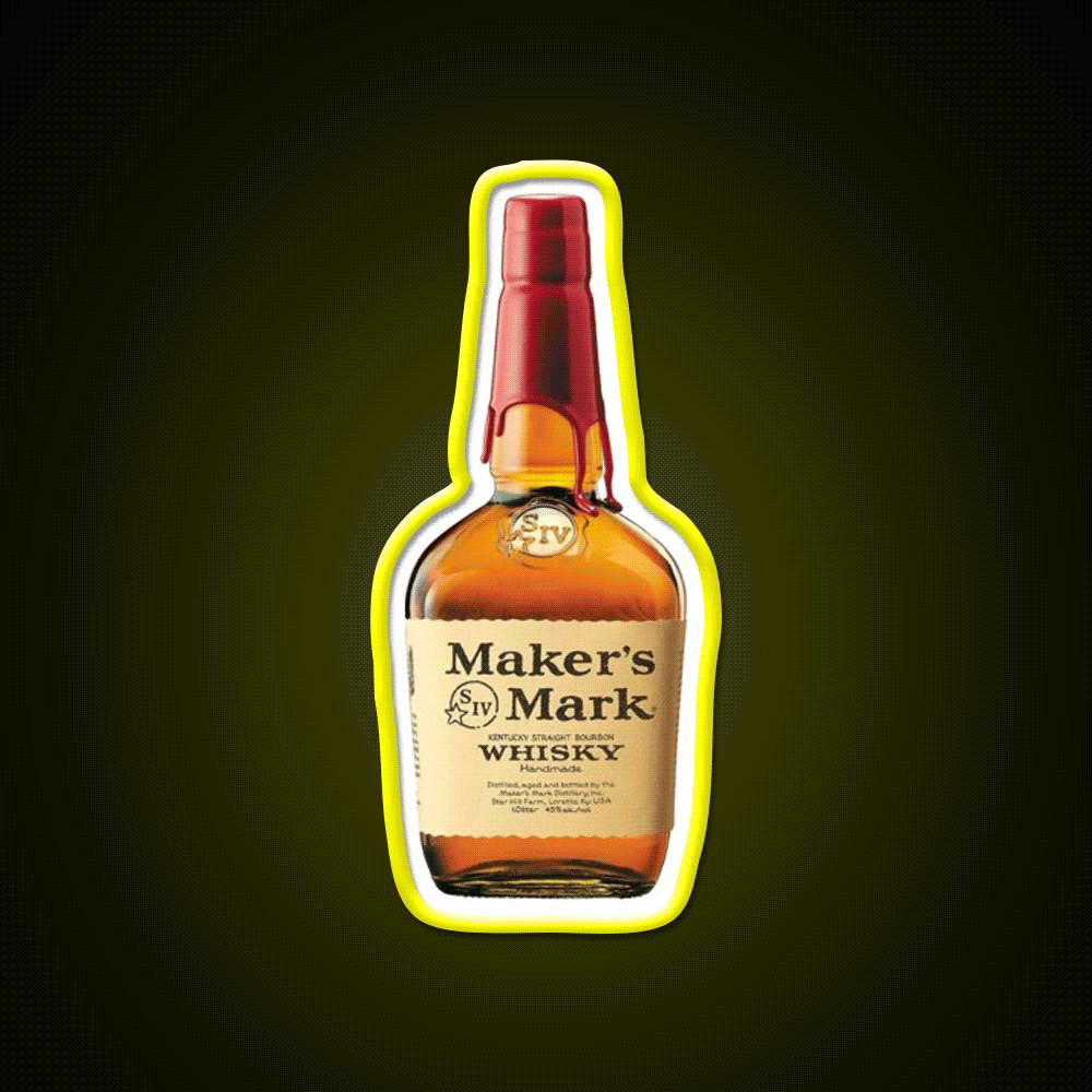 Makers Mark Whisky Beer Bar Decor Led Neon Sign Rgb Color - Custom LED neon sign front view