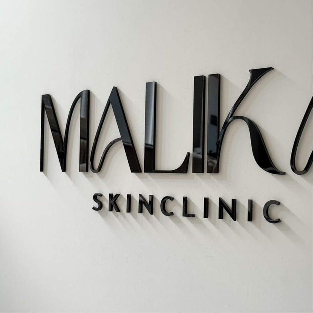 Malika Skin Clinic Acrylic Business Logo Sign - Shineneon
