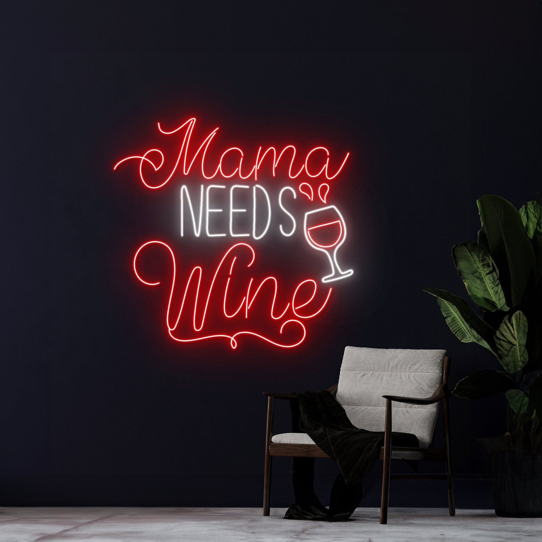 Mama Needs Wine Neon Sign - Shineneon