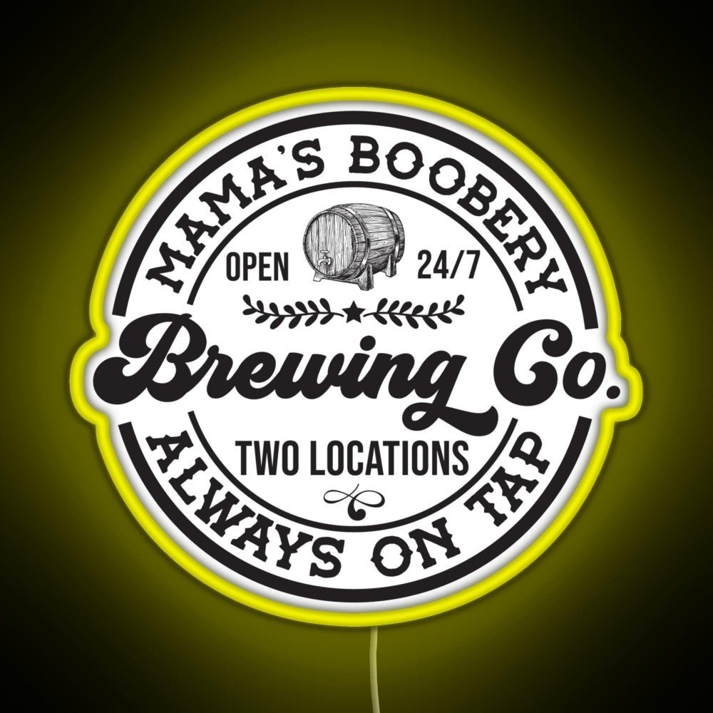 Mamas Boobery Brewing Co Breastfeeding Rgb Led Neon Sign Pop Wall Art - Shineneon