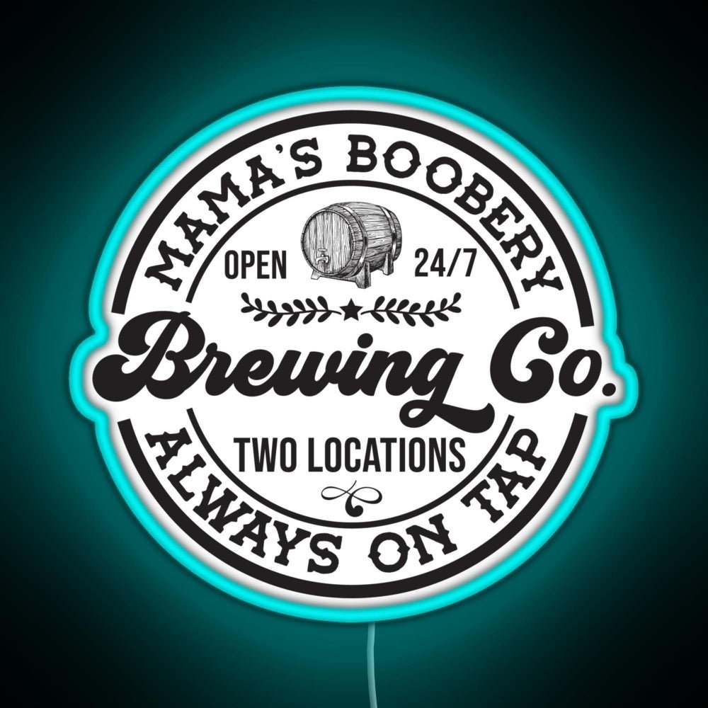 Mamas Boobery Brewing Co Breastfeeding Rgb Led Neon Sign Pop Wall Art - Shineneon