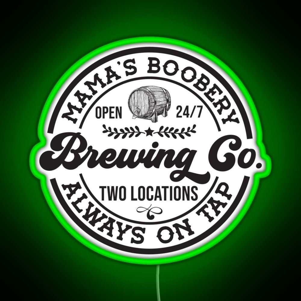 Mamas Boobery Brewing Co Breastfeeding Rgb Led Neon Sign Pop Wall Art - Shineneon