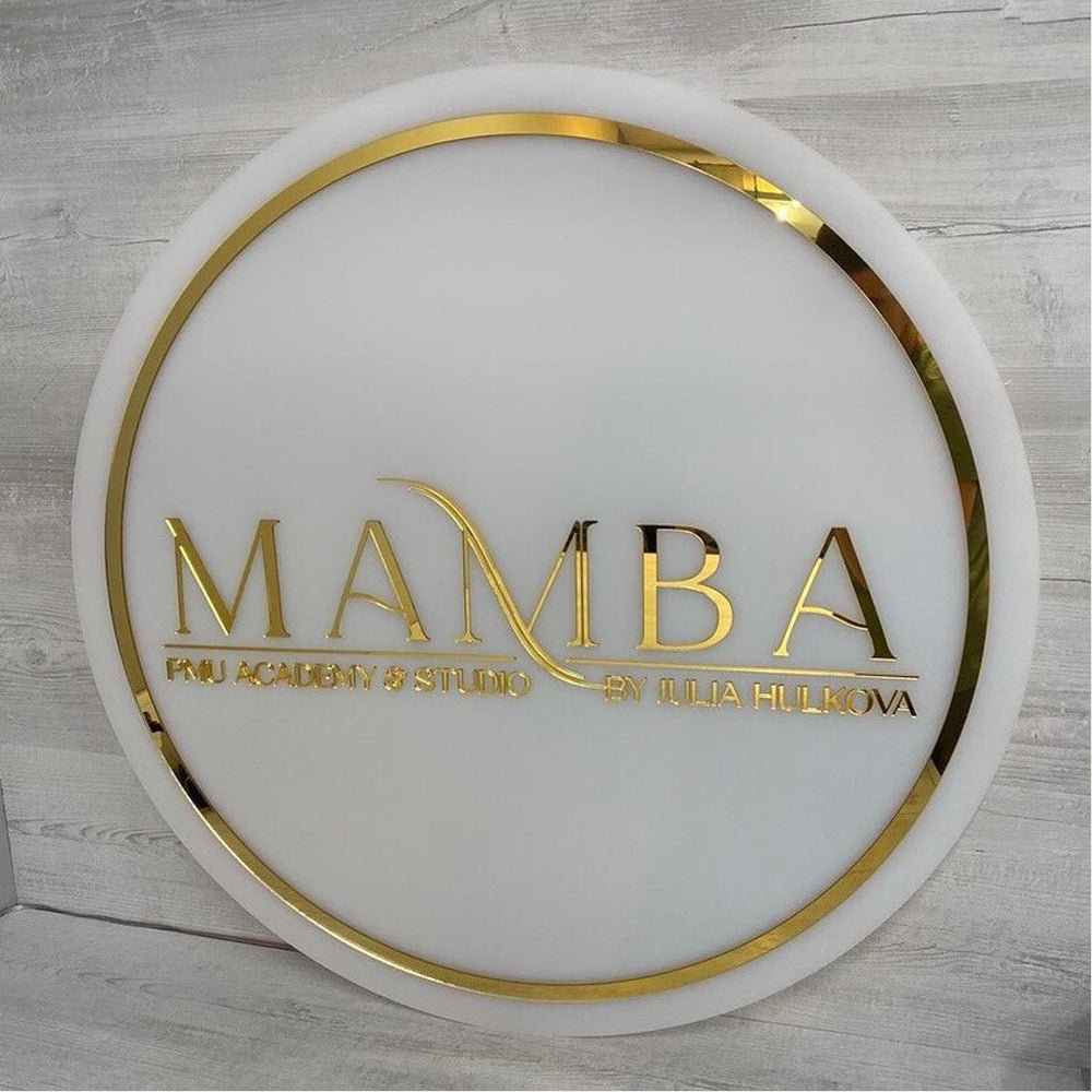 Mamba Pmu Academy Studio Acrylic Business Logo Sign - Shineneon